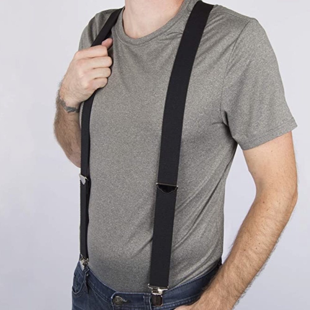Dickies Black X Back Suspenders Men’s 1.5” Straps Adjustable Claw Closure